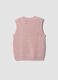 Pink crew-neck wool and alpaca stretch-knit gilet_2