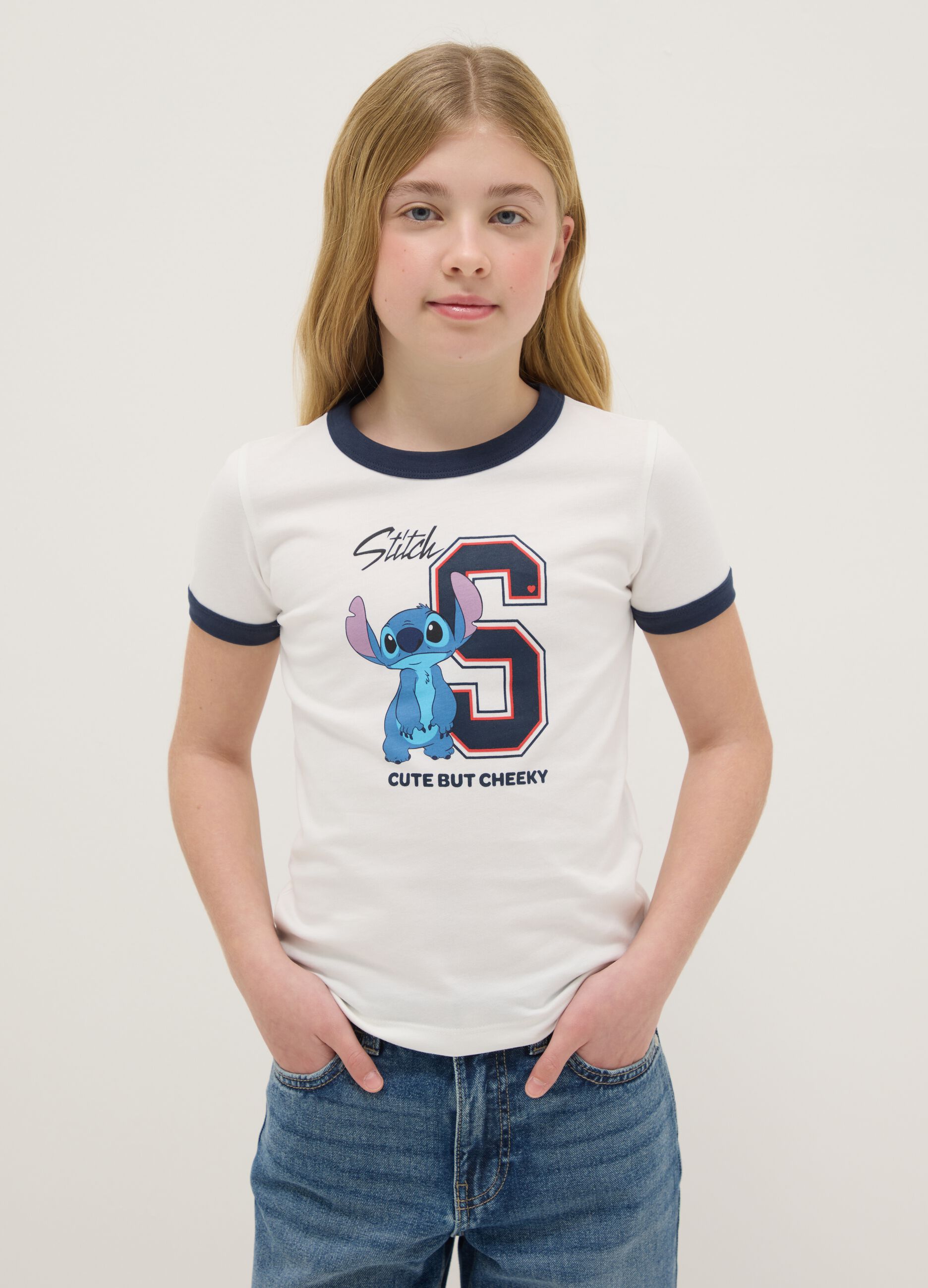 Multicolour fitted cotton T-shirt for girls