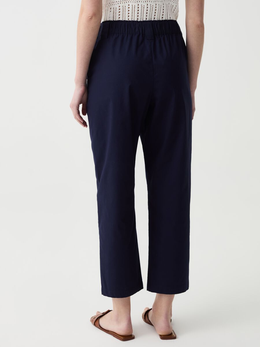 Wide-leg cropped trousers in stretch cotton_2