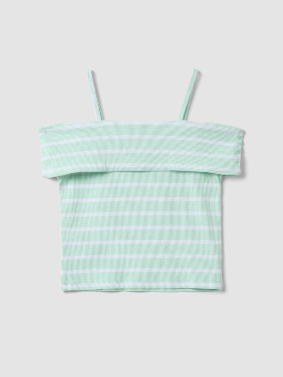 Girls&rsquo; multicolour striped stretch cotton camisole top_1