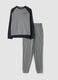 Grey pure organic cotton crew-neck pyjamas_0
