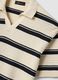 Beige gestreiftes Poloshirt aus reiner Baumwolle mit klassischem Kragen, Oversize-Fit_5