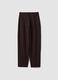 Braune Joggerhose aus elastischem Viskose-Milanojersey im Barrel Fit_6
