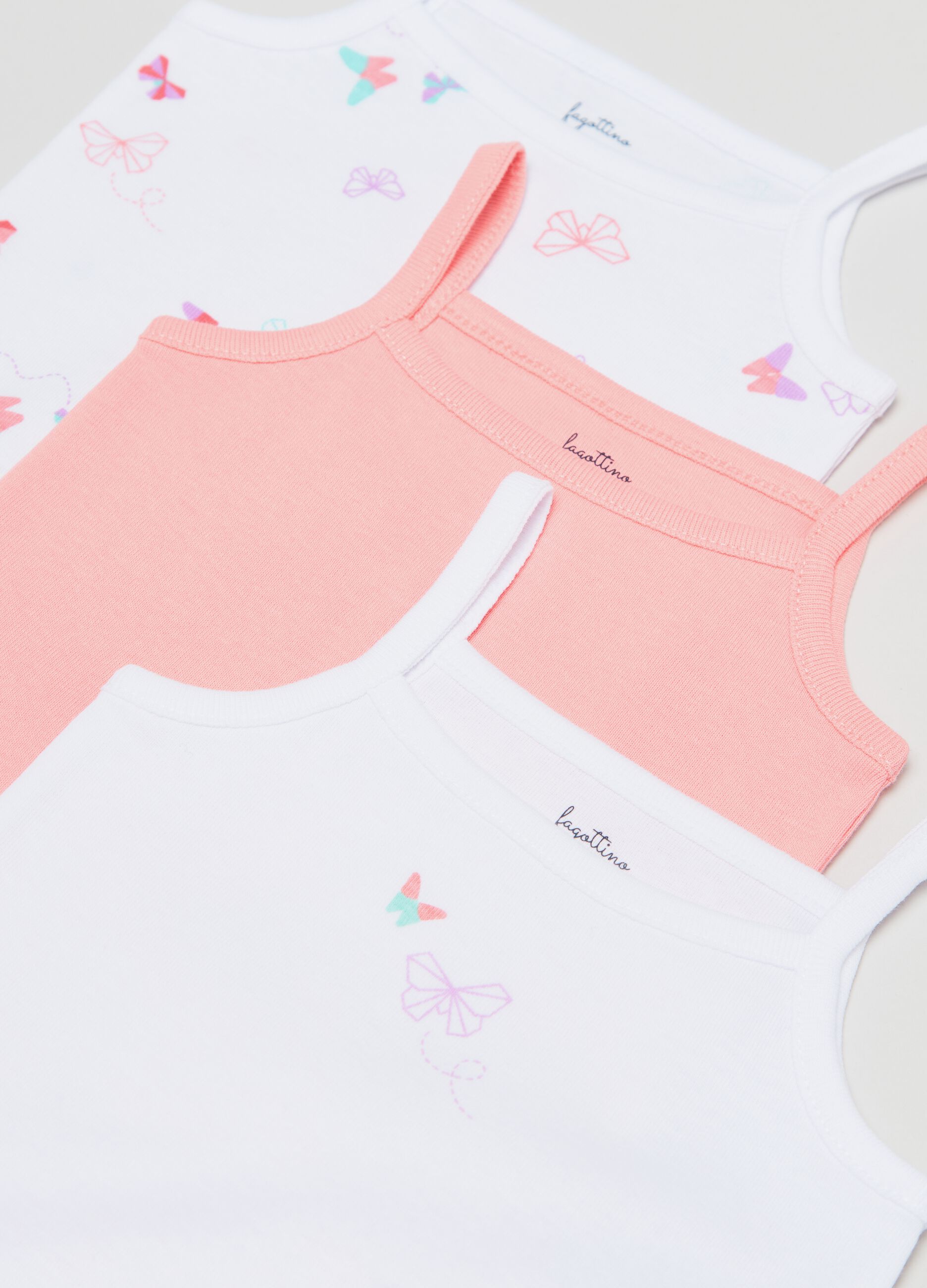 Three-pack cotton bodysuits with print