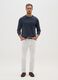 Blue long sleeve T-shirt in pure cotton, regular fit_0