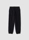 Black regular-fit fleece joggers with elasticated waistband_2