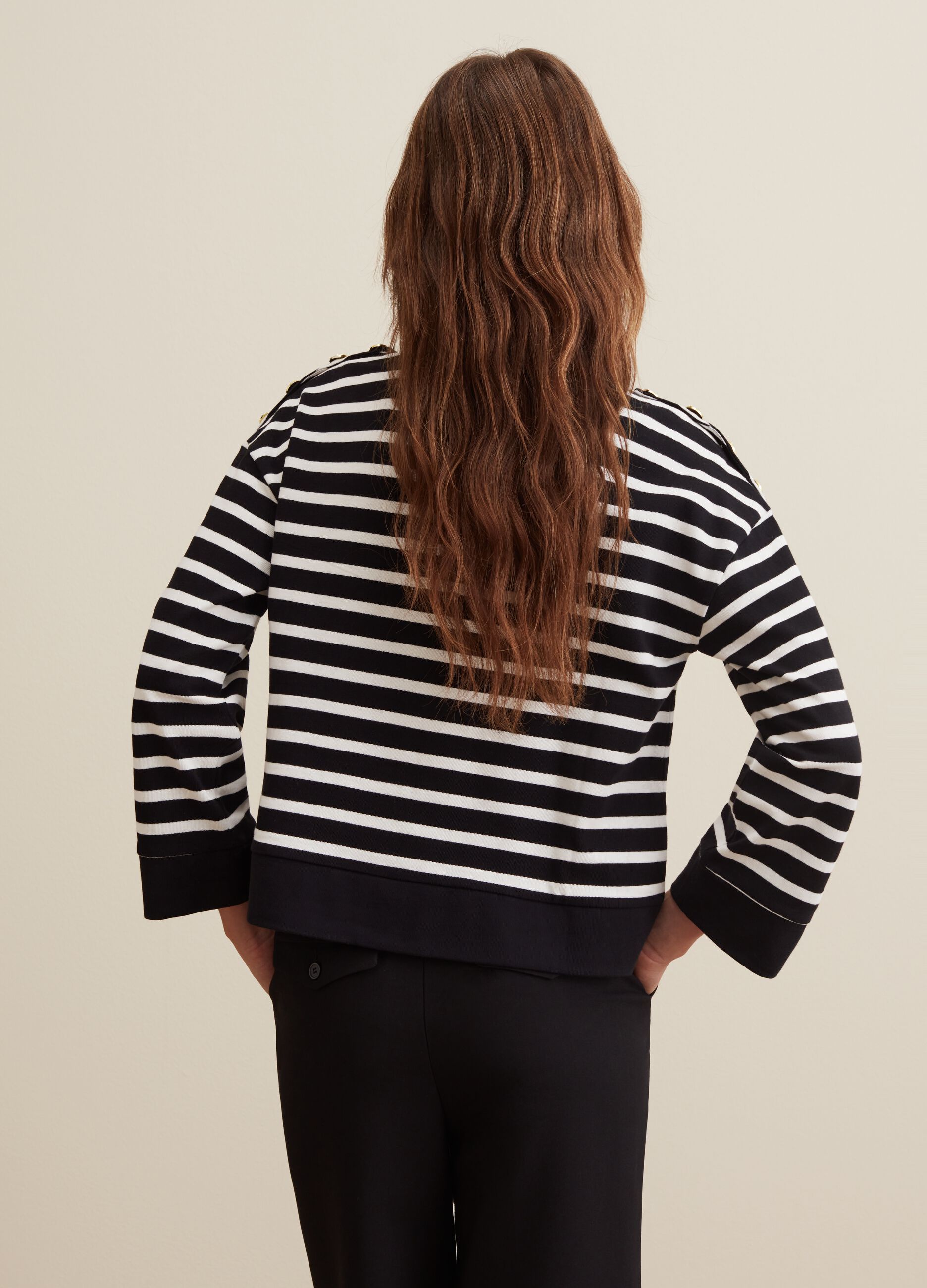 Striped T-shirt with golden buttons_2
