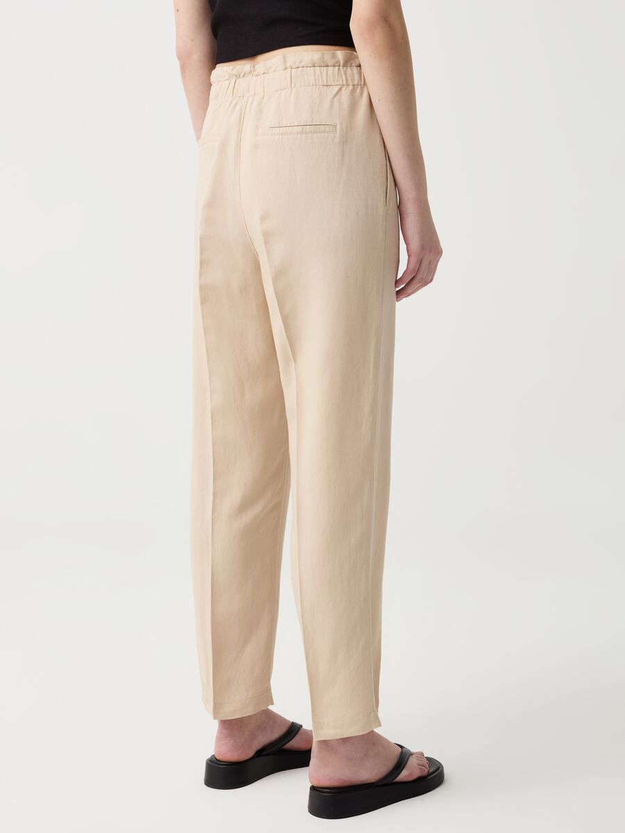 Cigarette trousers with darts and drawstring_2