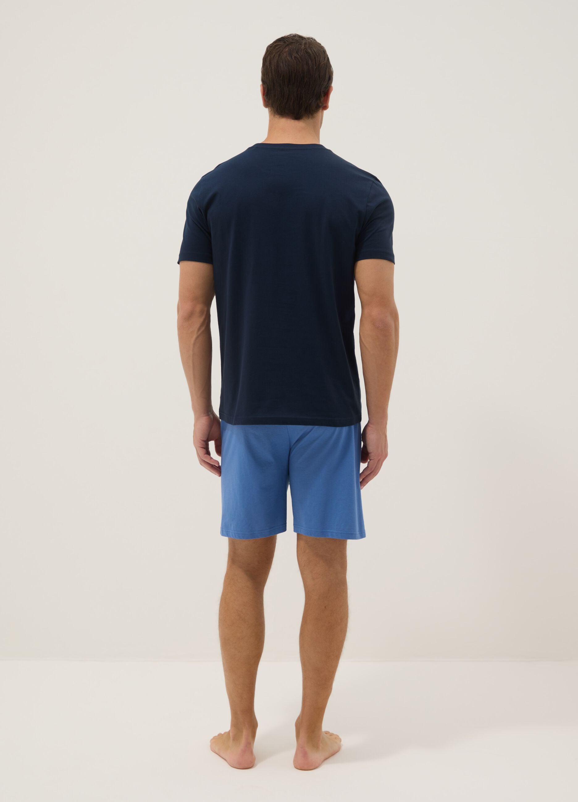 Blue organic cotton pyjamas, regular fit