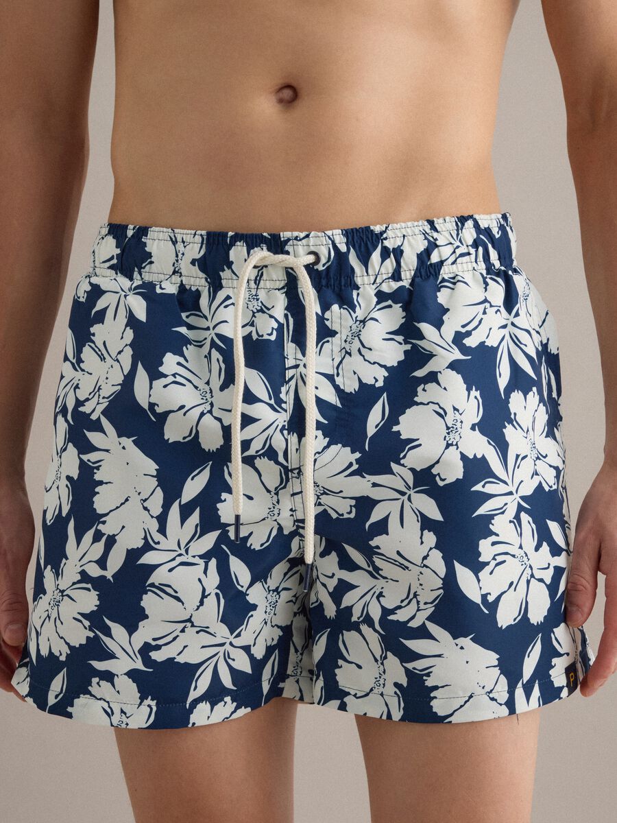 Multicolour floral print swim shorts_1