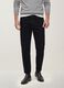 Black straight-leg trousers in stretch cotton twill_1