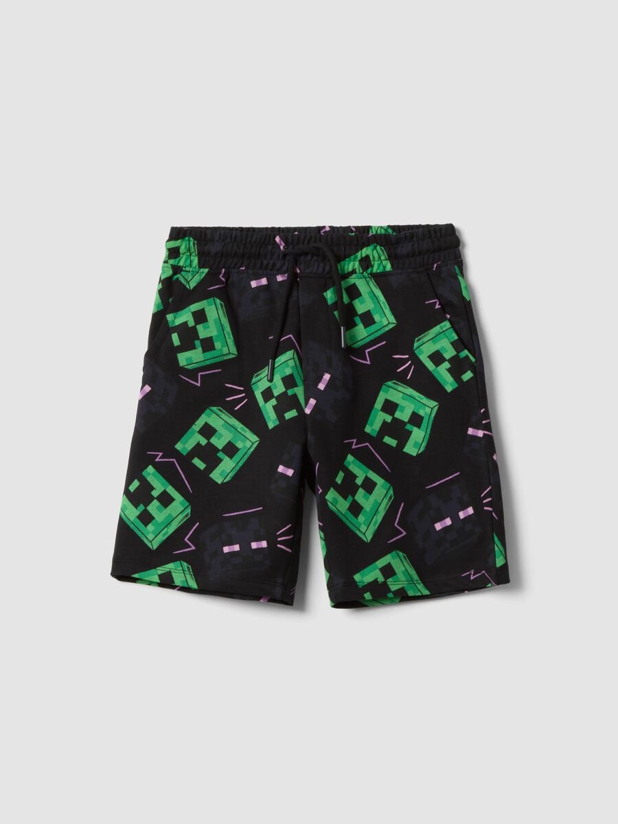 Short multicolore en coton m&eacute;lang&eacute; gar&ccedil;on avec imprim&eacute; Minecraft_0