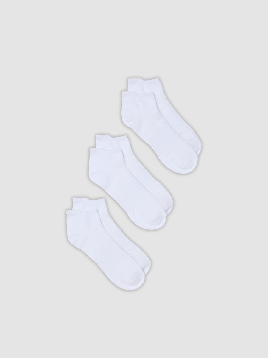 3-pack of white organic cotton-blend ankle sports socks_0