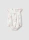 White pure cotton romper for baby girls with designs_0