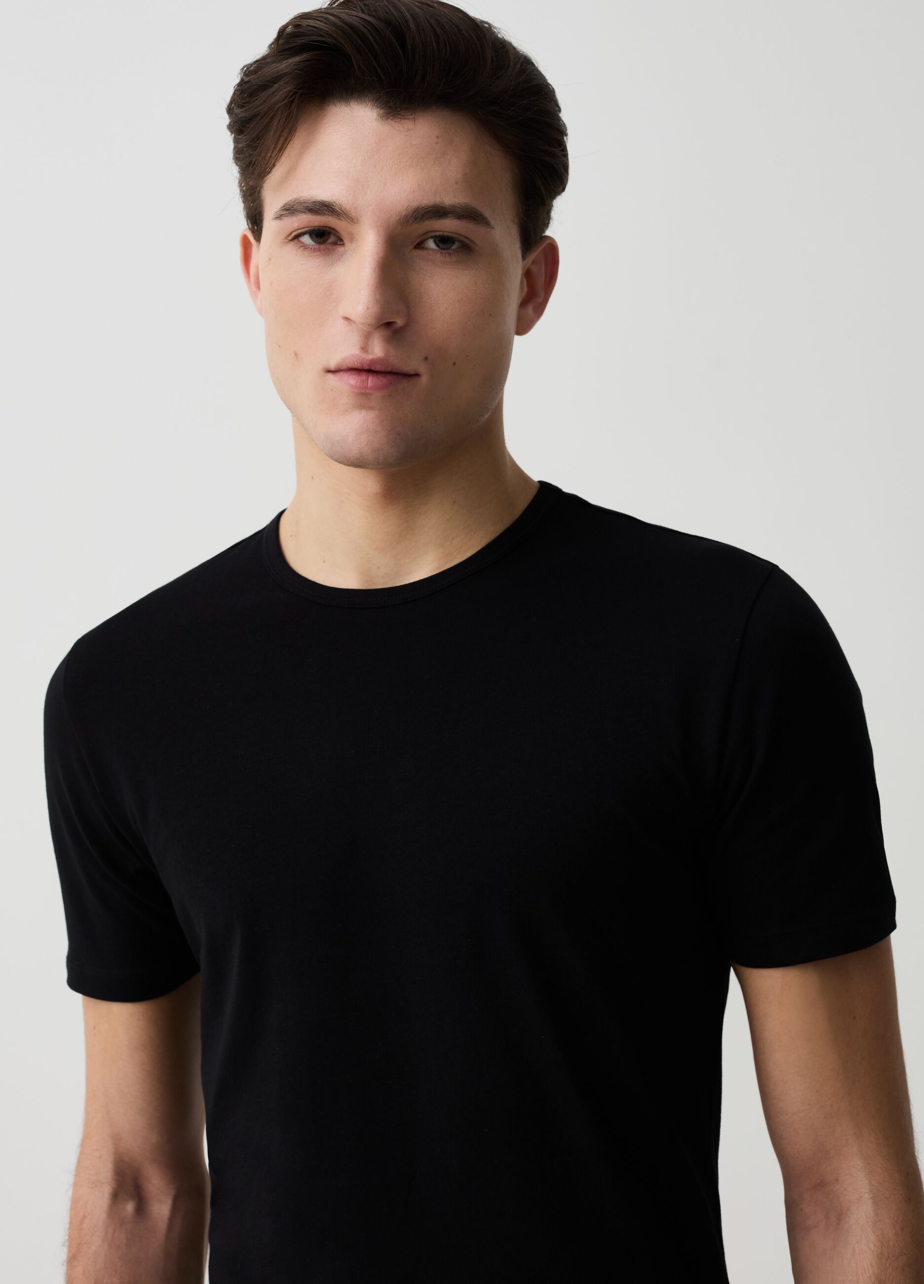Two-pack undershirts with round neck