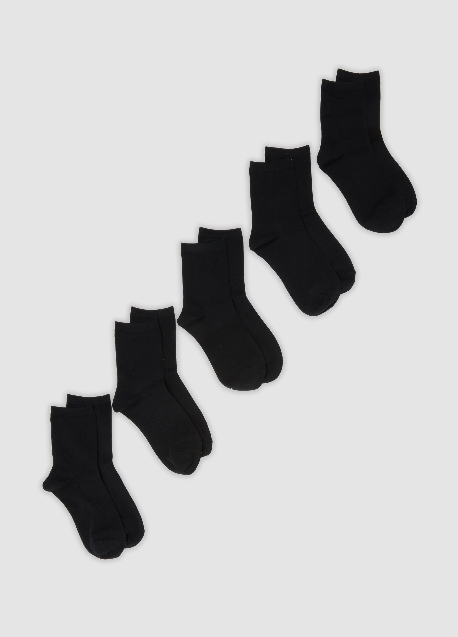 Pack of five black organic cotton socks
