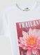 White pure cotton T-shirt with floral print_5