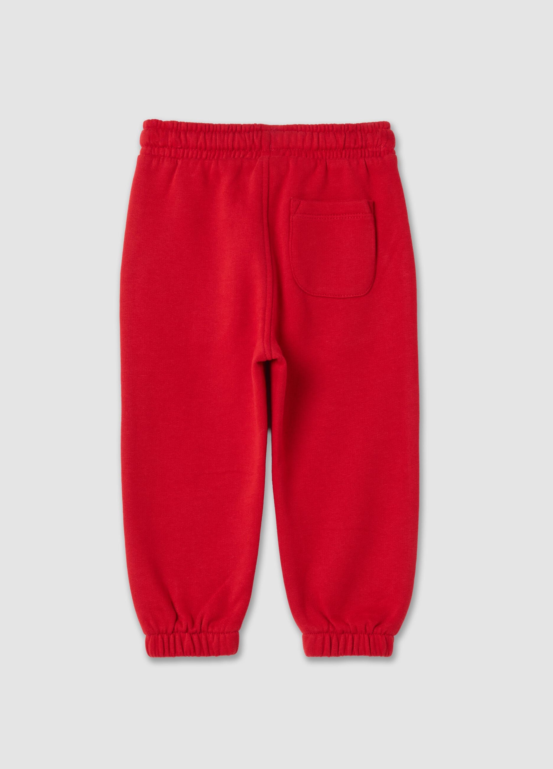 Pantaloni jogger rossi in puro cotone organico