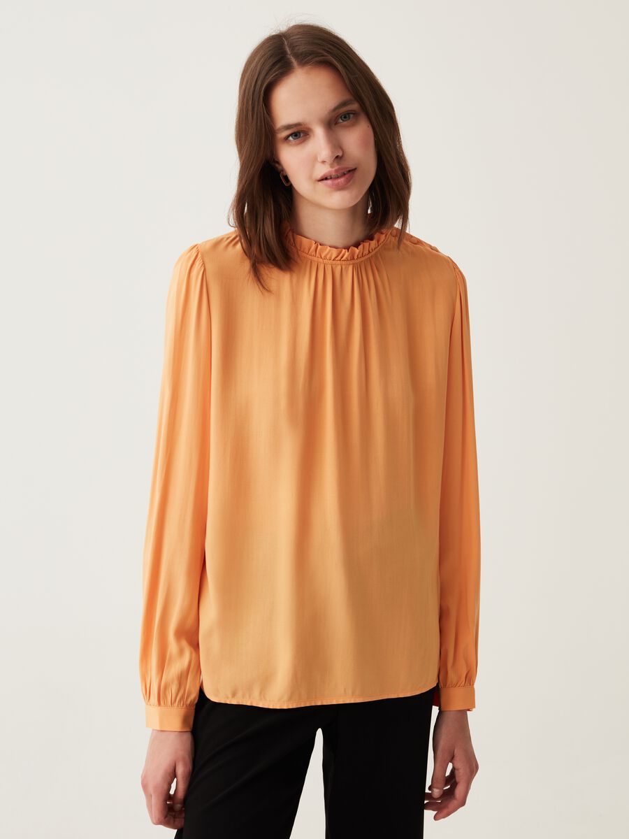 Long-sleeved blouse in viscose_0