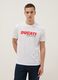 White pure cotton regular fit T-shirt with Ducati print_0