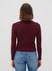 Red viscose-blend polo-collar top, regular fit_3