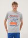 Men's grey short cotton pyjama set with Peanuts print, regular fit_1