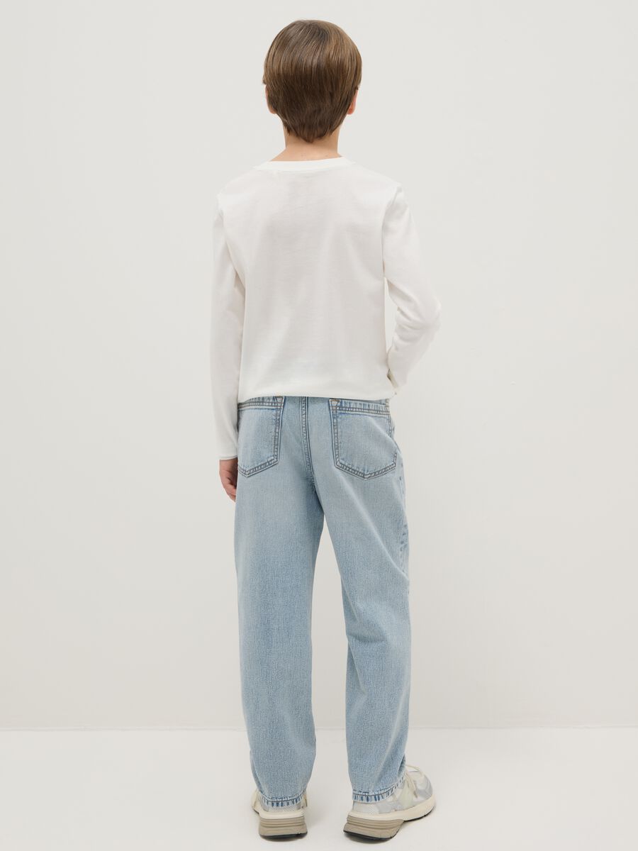 Boy's pure cotton blue baggy fit jeans_1