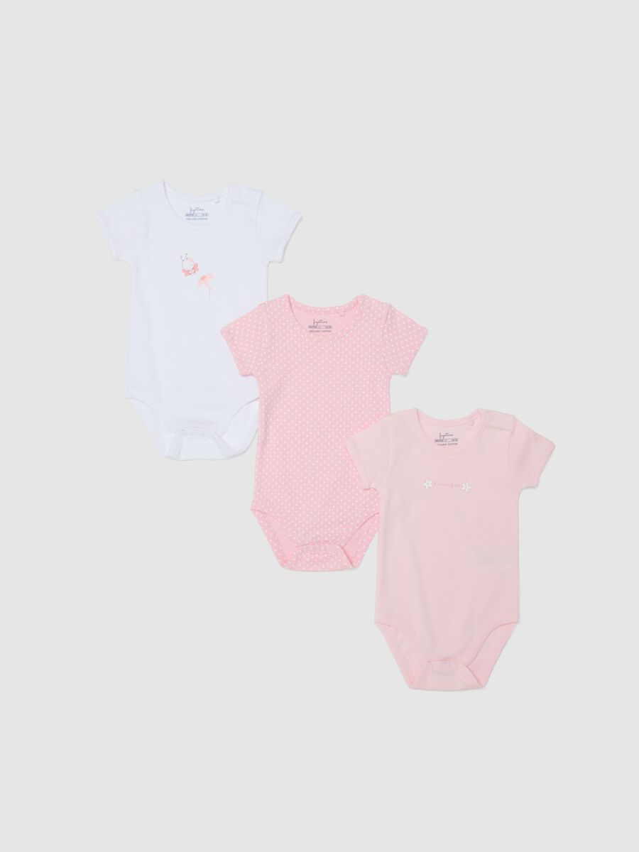 Multicolour pure cotton baby bodysuits tripack_0
