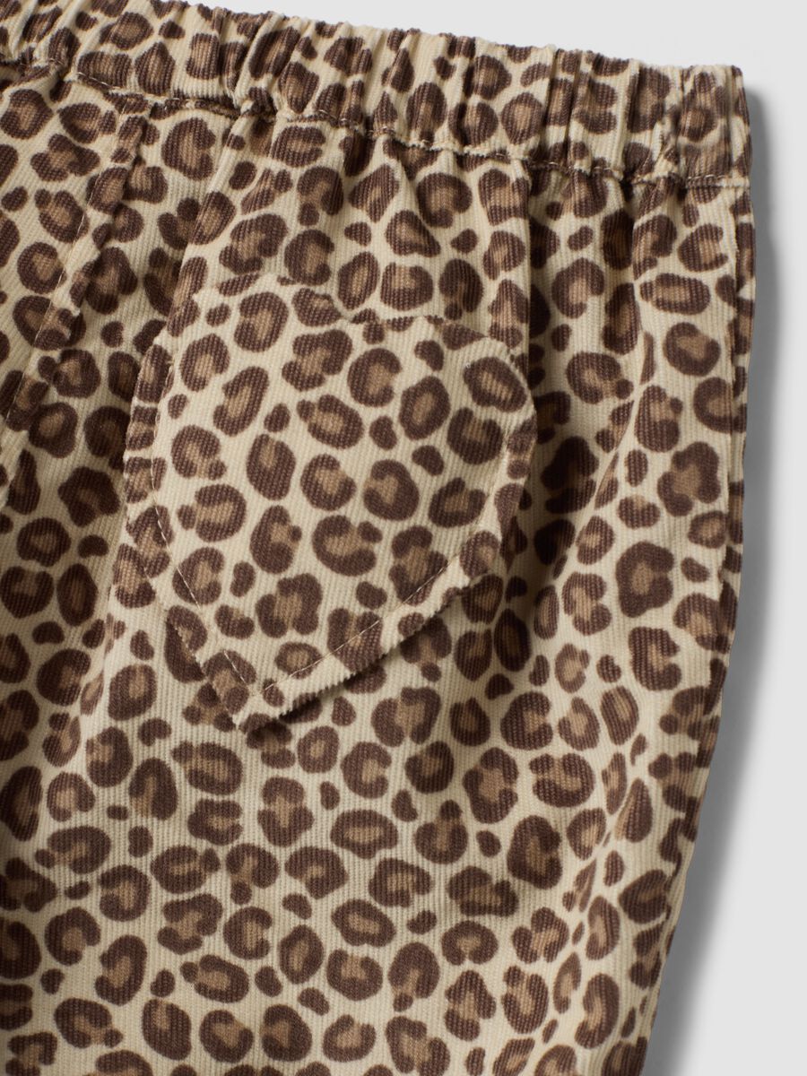 Pantalon marron &agrave; imprim&eacute; animal en m&eacute;lange coton et lyocell pour b&eacute;b&eacute; fille_2