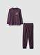 Purple organic cotton skate-print pyjamas for boys_0