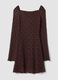Braunes Kleid aus Stretchmaterial mit tiefem V-Ausschnitt, Regular Fit_6