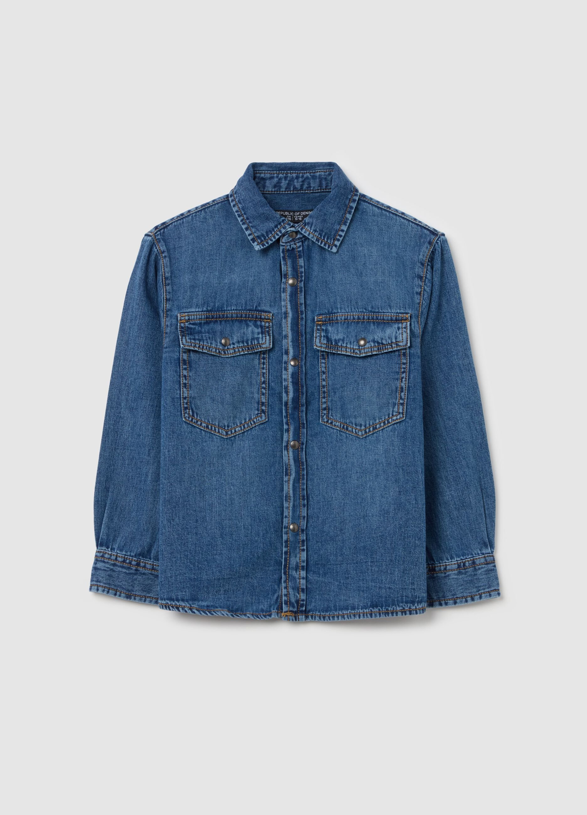 Denim shirt with pockets