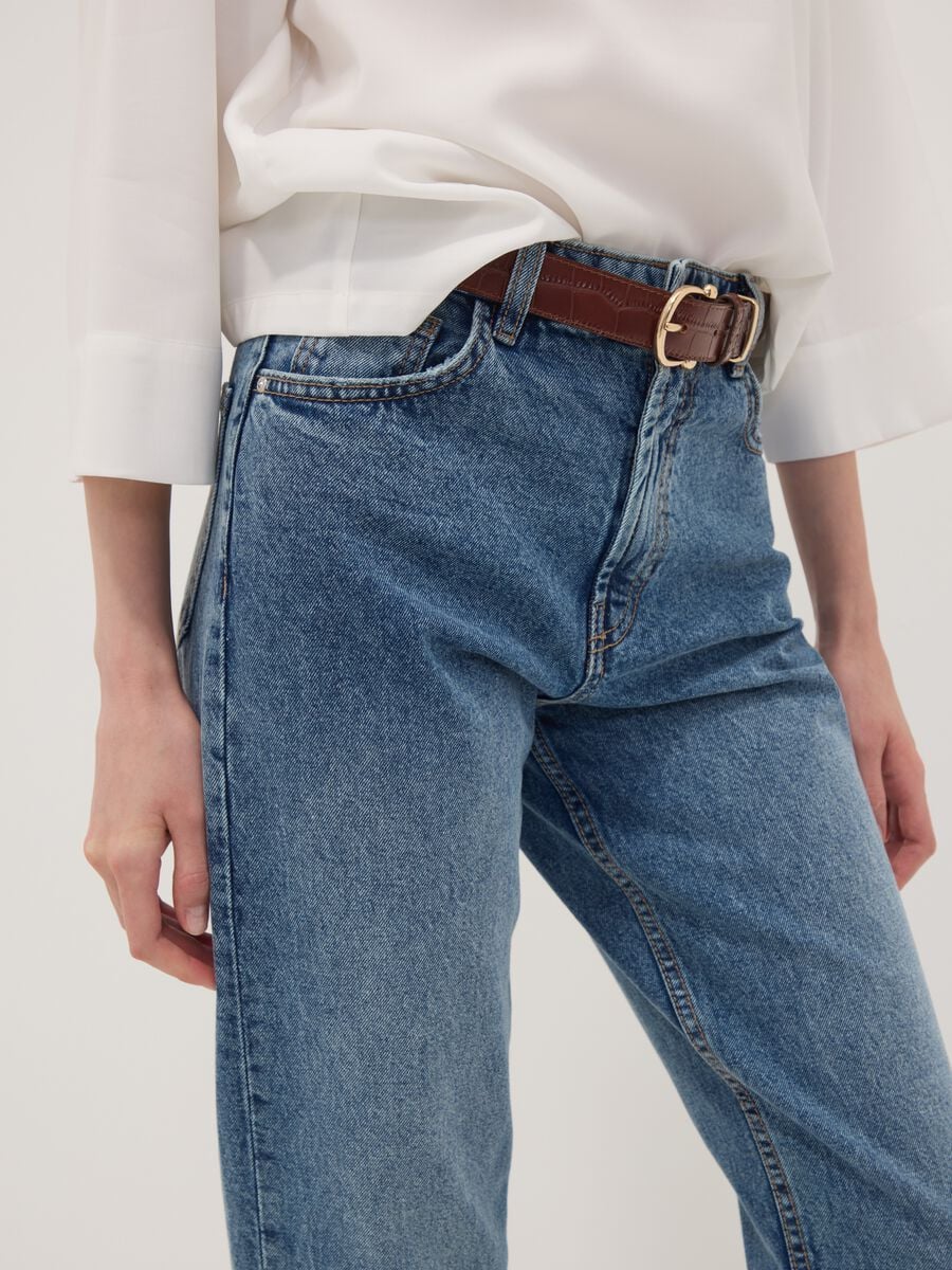 High-waisted pure cotton mom-fit denim jeans_3