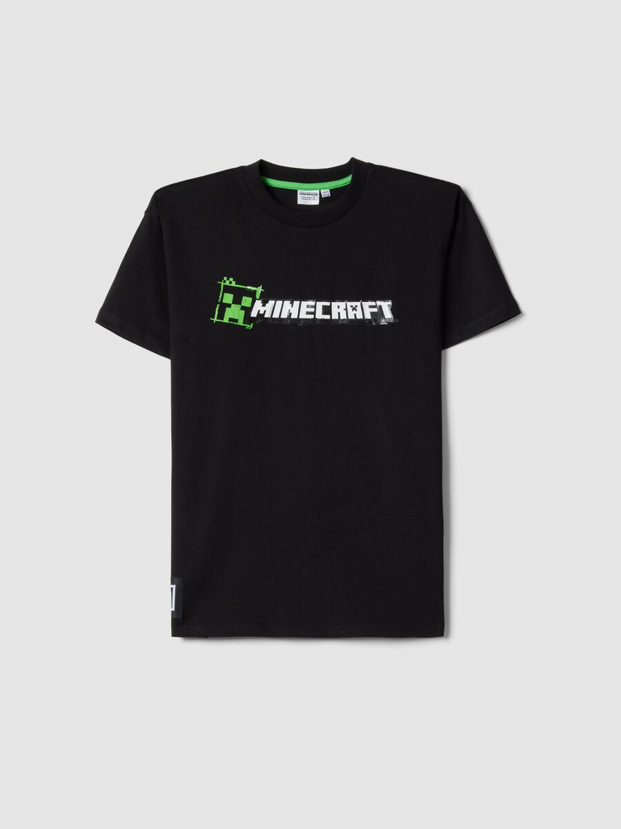 Boys' relaxed fit pure black cotton T-shirt with print_3