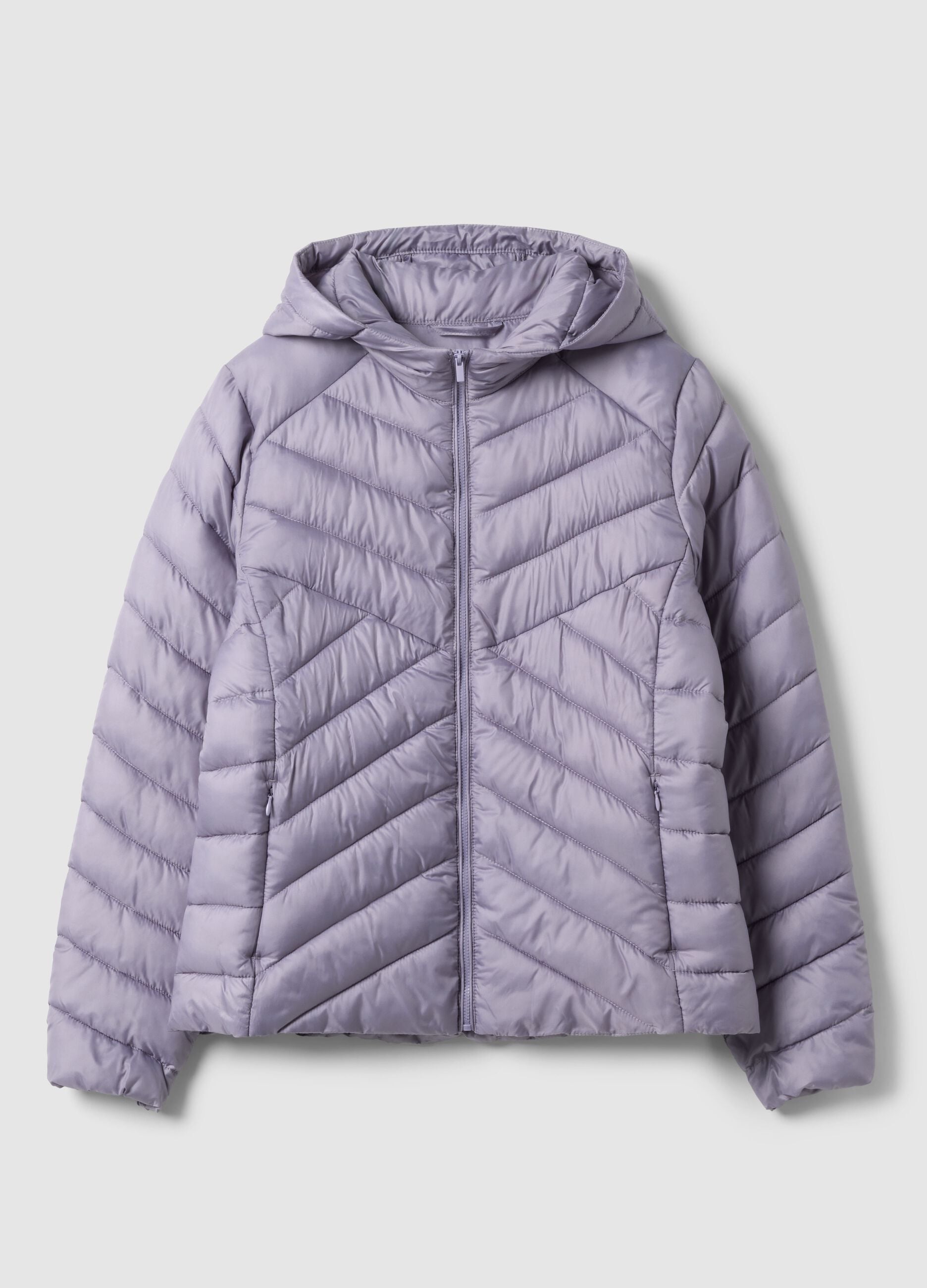 Purple padded jacket regular fit with hood