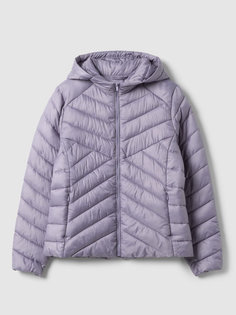 Purple padded jacket regular fit with hood_4
