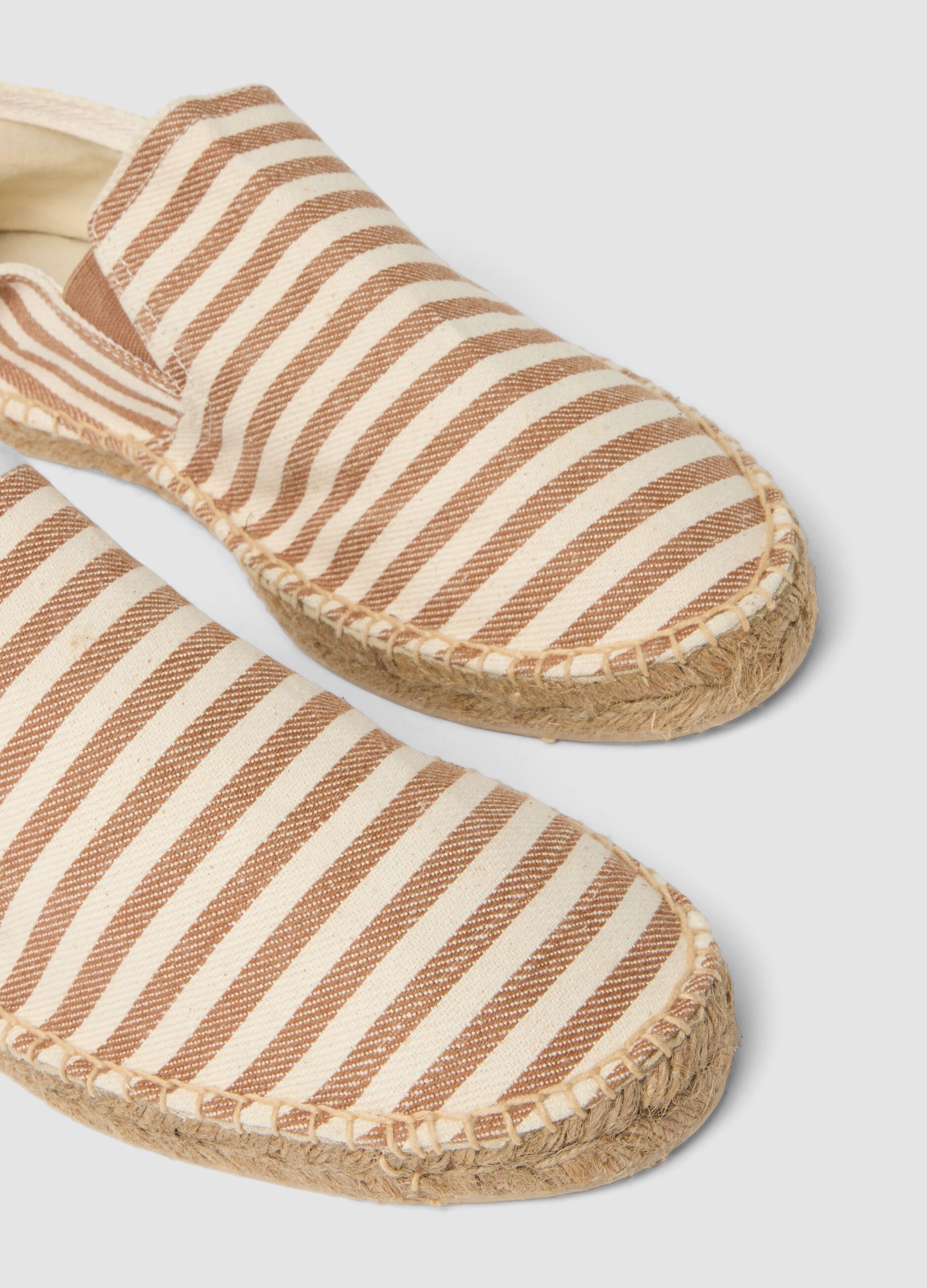 Blue striped espadrilles