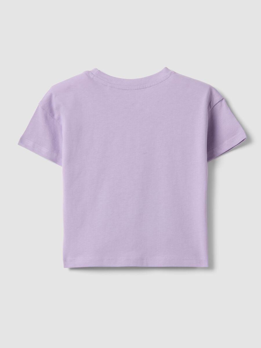 Girls' regular fit purple pure cotton T-shirt with print_1