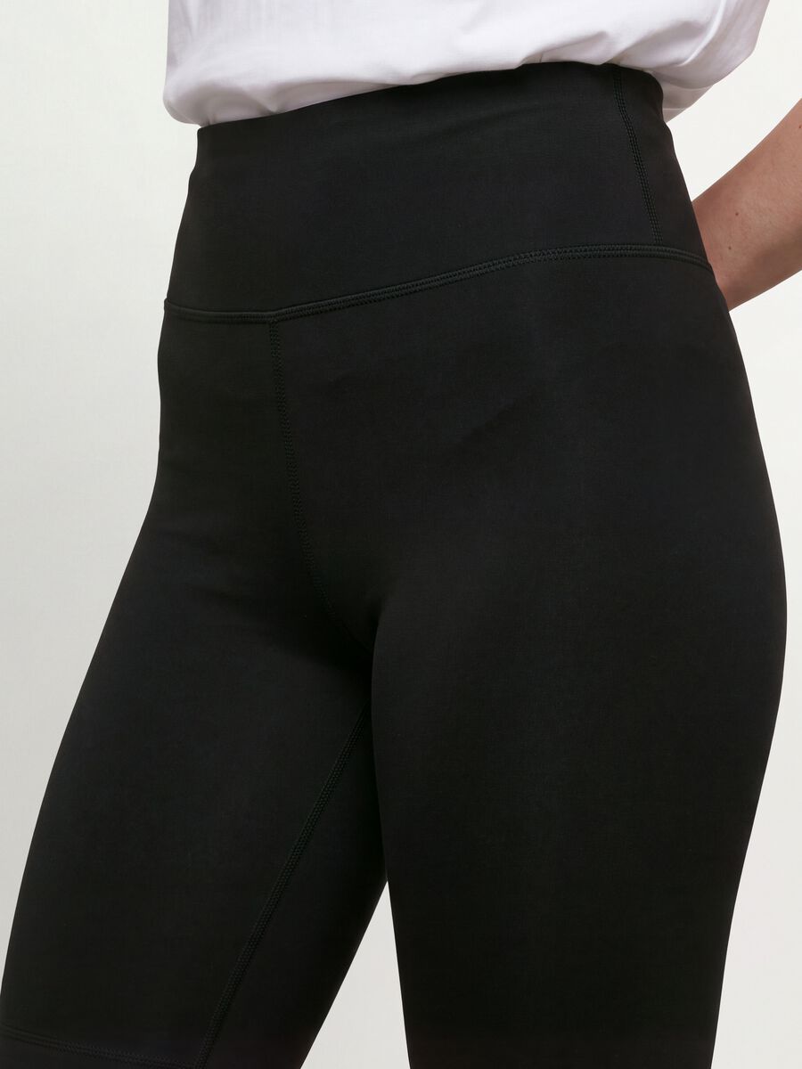 Slim fit black stretch cotton leggings_3