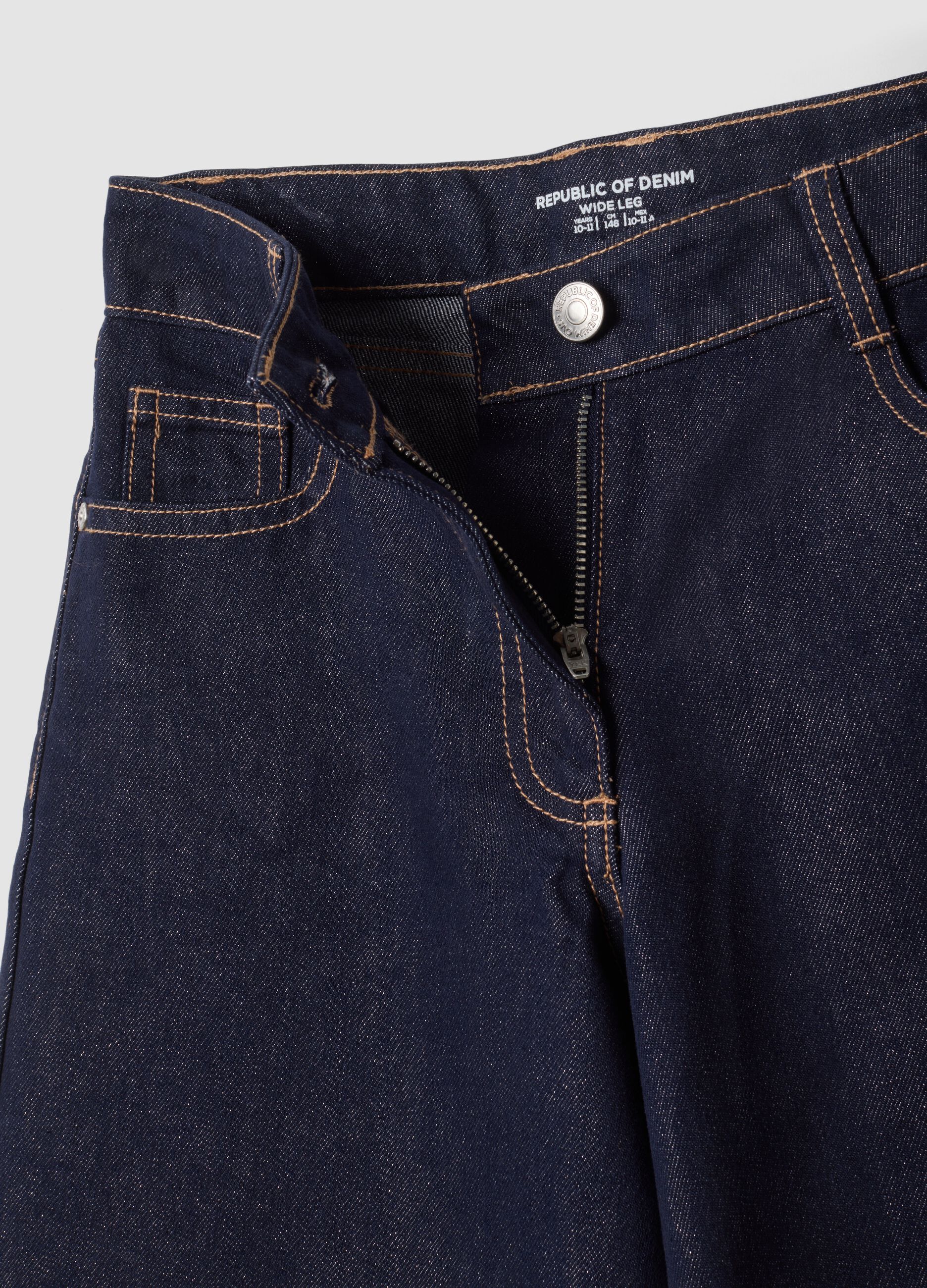 Jeans blu wide leg in misto cotone e lyocell