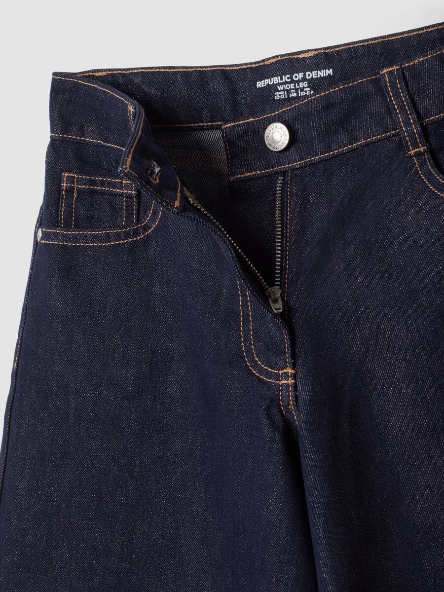 Jeans blu wide leg in misto cotone e lyocell_4