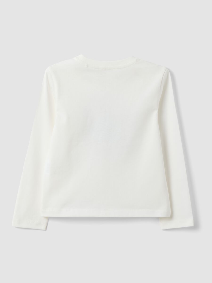 Girls&rsquo; grey organic cotton T-shirt with front print_1