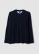 Blue organic cotton pyjama top with crew neck_0