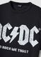 Black regular fit pure cotton T-shirt with AC/DC logo_5