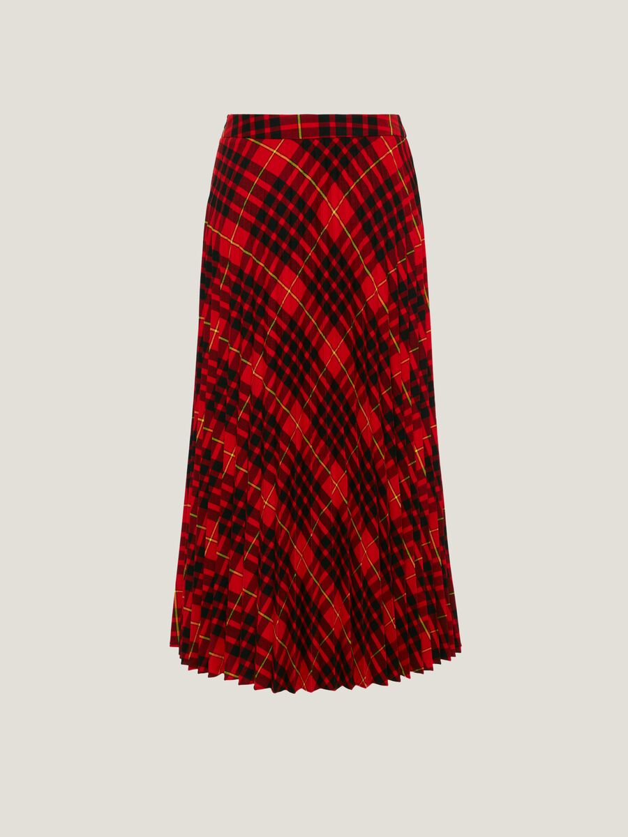 Check pattern pleated skirt_4