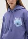 Purple hoodie in regular fit cotton blend with print_3