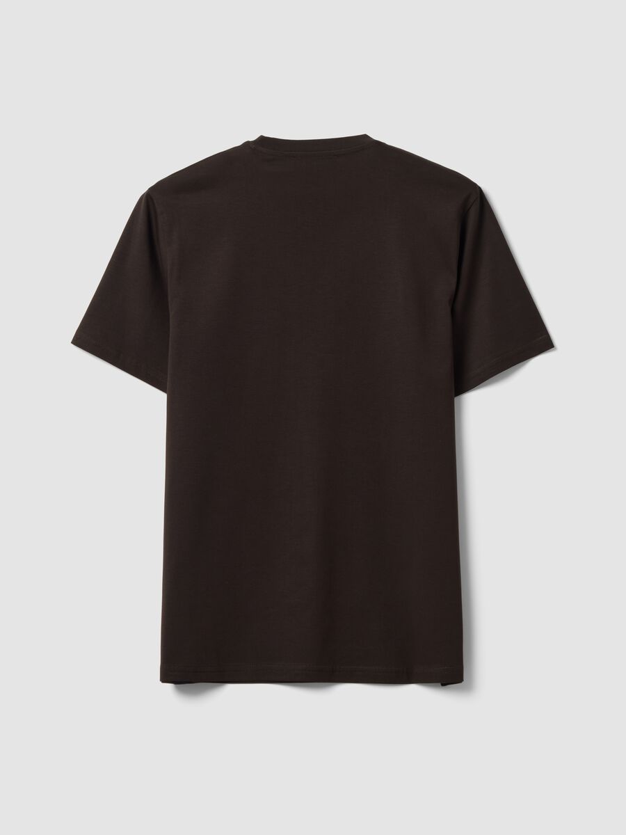 T-shirt marron &agrave; col rond en pur coton Supima, coupe regular_6