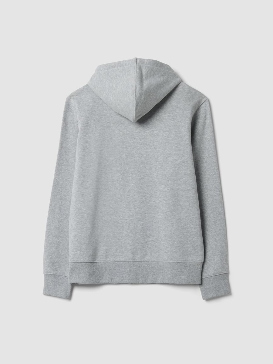 Grey cotton-blend hoodie with crew neck_2
