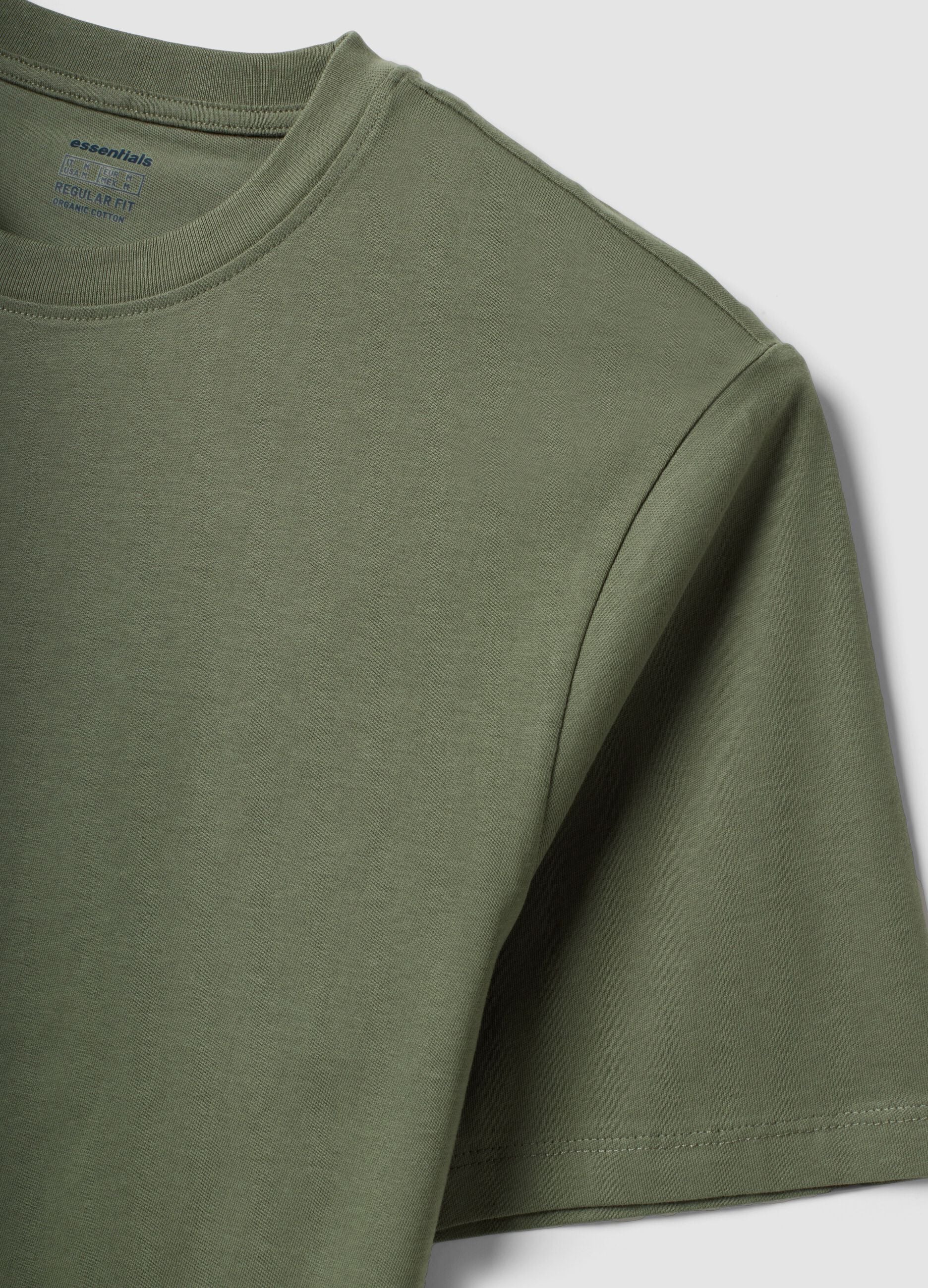 T-shirt verde in puro cotone organico jersey regular fit