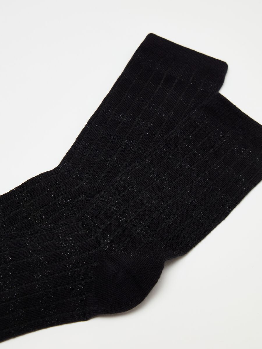 Pack dos calcetines elásticos con lurex_1
